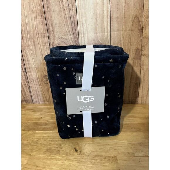 NEW UGG Avery Stars 2 Piece Storage Square Bin & Round Bin Blue
